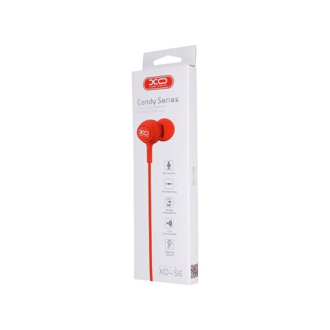 XO słuchawki przewodowe S6 jack 3,5mm dokanałowe czerwone XO słuchawki przewodowe S6 jack 3,5mm dokanałowe czerwone