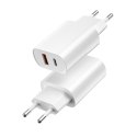 WIWU ładowarka sieciowa Wi-U002 PD + QC 20W 1x USB 1x USB-C biała