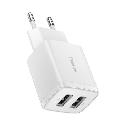 Baseus ładowarka sieciowa Compact 2 x USB biała 10,5W Baseus ładowarka sieciowa Compact 2 x USB biała 10,5W