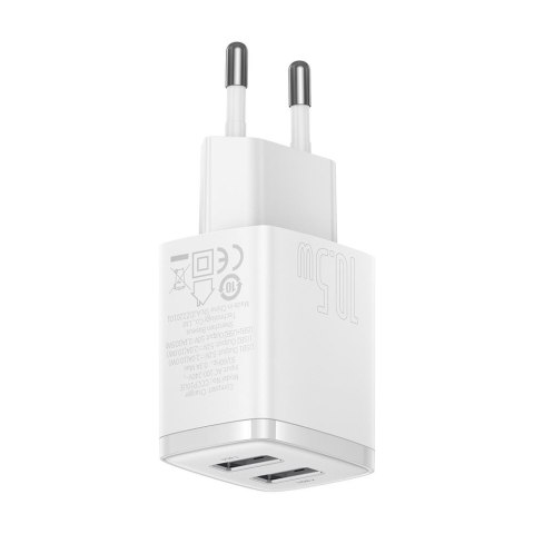 Baseus ładowarka sieciowa Compact 2 x USB biała 10,5W Baseus ładowarka sieciowa Compact 2 x USB biała 10,5W