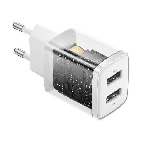 Baseus ładowarka sieciowa Compact 2 x USB biała 10,5W Baseus ładowarka sieciowa Compact 2 x USB biała 10,5W