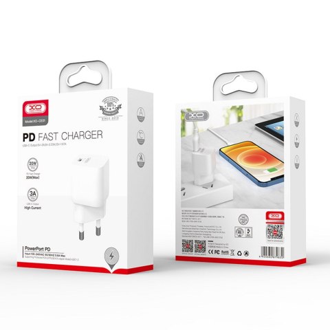 XO ładowarka sieciowa CE01B PD 20W 1x USB-C biała XO ładowarka sieciowa CE01B PD 20W 1x USB-C biała