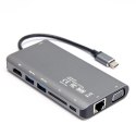 Unitek Hub USB-C 3.1 8w1 z Power Delivery 100W