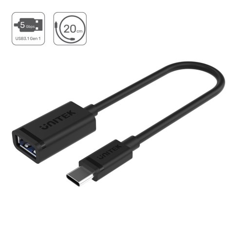 Unitek adapter USB Typ-C do USB AF 0,15m Unitek adapter USB Typ-C do USB AF 0,15m