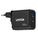 Unitek ładowarka GaN PD 35W USB-C + USB-A czarna