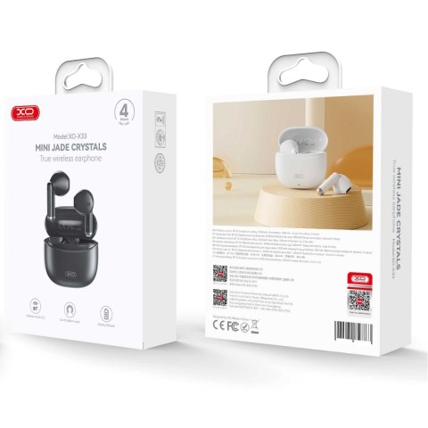 XO słuchawki Bluetooth X33 TWS czarne XO słuchawki Bluetooth X33 TWS czarne