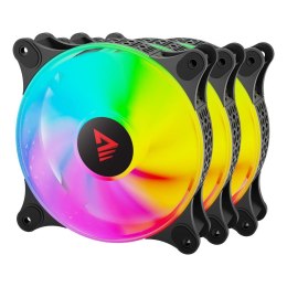 Zestaw 3 wentylatorów ARGB SAVIO BLAST FAN SET 3 x 120mm 3-pin 5V 4-pin 12V