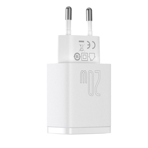Baseus ładowarka sieciowa Compact PD 20W 1x USB-C 1x USB biała Baseus ładowarka sieciowa Compact PD 20W 1x USB-C 1x USB biała