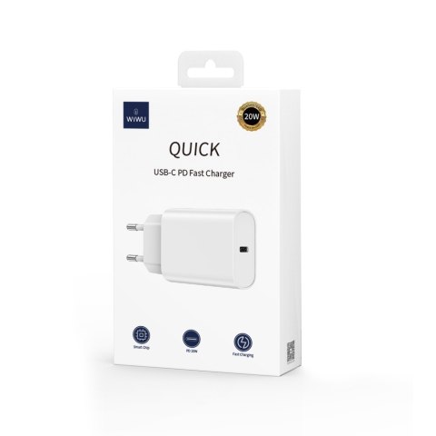 WIWU ładowarka sieciowa Wi-U001 PD 20W 1x USB-C biała WIWU ładowarka sieciowa Wi-U001 PD 20W 1x USB-C biała