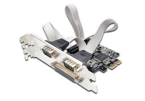 Kontroler COM+LPT DIGITUS PCIe, 2x RS-232/COM, 1x Parallel/LPT, Low Profile, Chipset AX99100