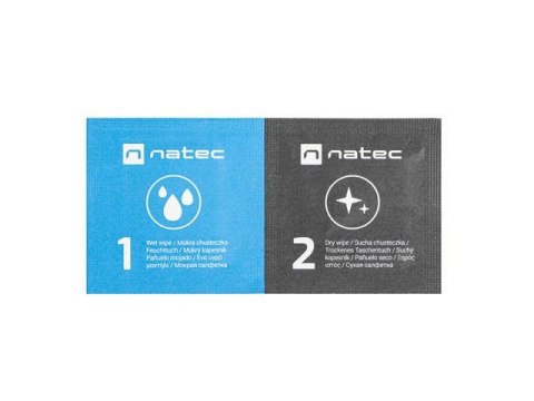 Chusteczki czyszczące Natec Raccoon 2w1 cleaning wipes wet-dry 50 szt