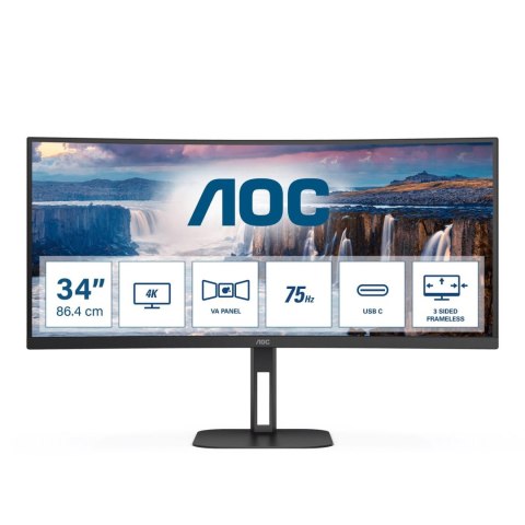 Monitor AOC 34" CU34V5C/BK HDMI DP USB-C głośniki