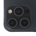 Zestaw szkieł na aparat do iPhone 11 Pro Max black glitter (3 sztuki)