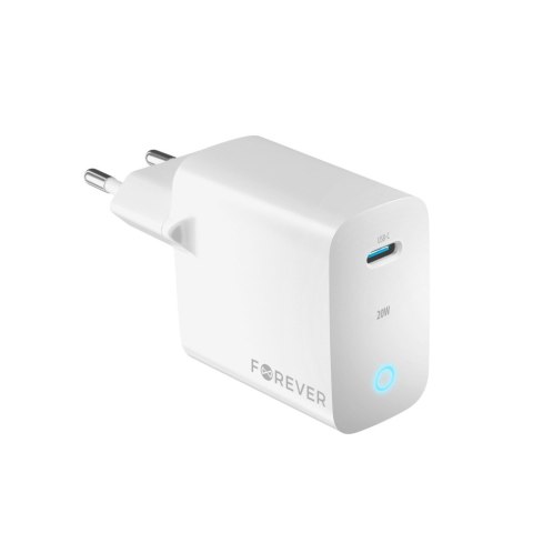 Forever ładowarka sieciowa PD QC TC-06-20C 1x USB-C 20W biała Forever ładowarka sieciowa PD QC TC-06-20C 1x USB-C 20W biała