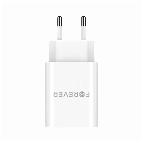 Forever ładowarka sieciowa PD QC TC-07 1x USB-C 1x USB 30W biała + kabel USB-C - USB-C 60W Forever ładowarka sieciowa PD QC TC-07 1x USB-C 1x USB 30W biała + kabel USB-C - USB-C 60W