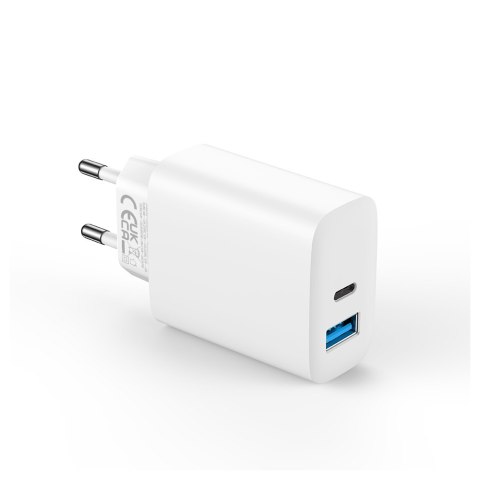 Forever ładowarka sieciowa PD QC TC-07 1x USB-C 1x USB 30W biała + kabel USB-C - USB-C 60W Forever ładowarka sieciowa PD QC TC-07 1x USB-C 1x USB 30W biała + kabel USB-C - USB-C 60W