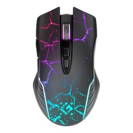 Mysz bezprzewodowa Defender COMMANDER GM-511 optyczna 1600dpi czarna RGB AKUMULATOR 7 przycisków Gaming BLUETOOTH