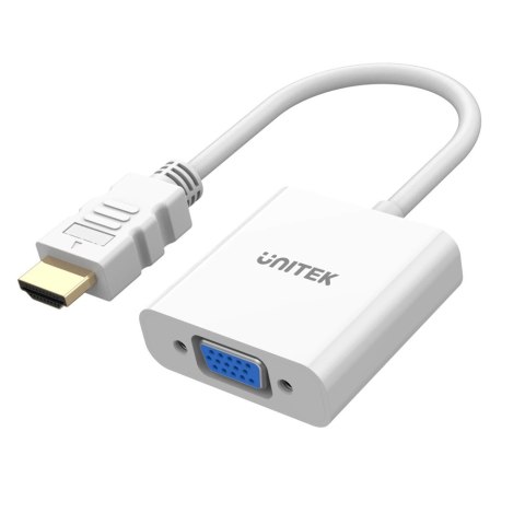 Unitek Adapter HDMI na VGA, FullHD 60Hz, biały