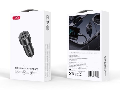 XO ładowarka samochodowa CC53 12W 2x USB czarna XO ładowarka samochodowa CC53 12W 2x USB czarna