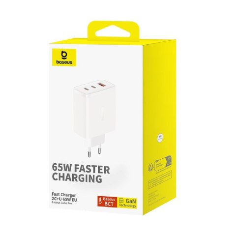 Baseus ładowarka sieciowa Cube Pro PD 65W 2x USB-C 1x USB biała Baseus ładowarka sieciowa Cube Pro PD 65W 2x USB-C 1x USB biała