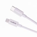 Maxlife ładowarka sieciowa PD QC MXTC-06-20AC 1x USB-C 1x USB 20W biała + kabel USB-C - Lightning 20W