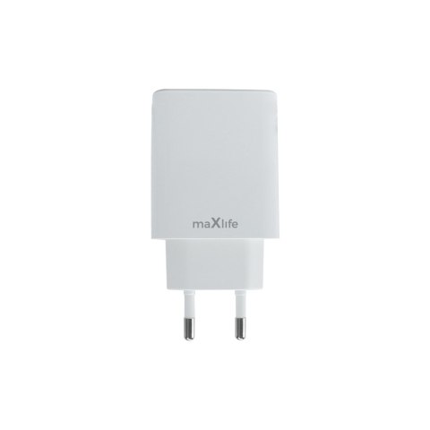 Maxlife ładowarka sieciowa PD QC MXTC-10-20AC 1x USB-C 1x USB 20W biała Maxlife ładowarka sieciowa PD QC MXTC-10-20AC 1x USB-C 1x USB 20W biała