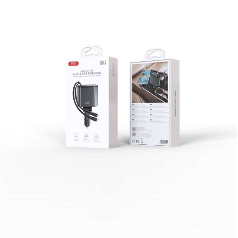 XO ładowarka samochodowa CC62 104W 1x USB 1x USB-C szara z kablem USB-C i kablem Lightning XO ładowarka samochodowa CC62 104W 1x USB 1x USB-C szara z kablem USB-C i kablem Lightning