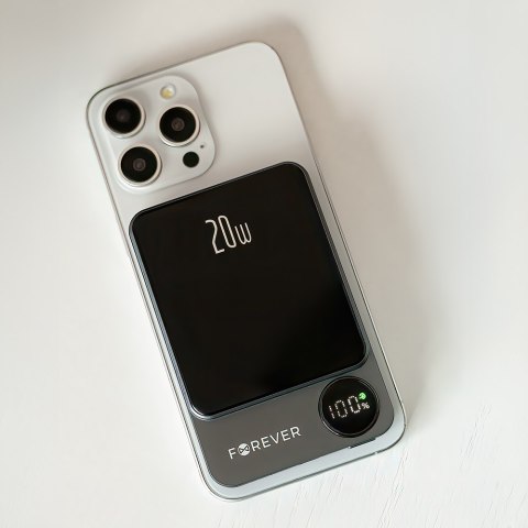 Forever power bank bezprzewodowy MATB-200 20W PD 5000 mAh magnetyczny czarny Forever power bank bezprzewodowy MATB-200 20W PD 5000 mAh magnetyczny czarny