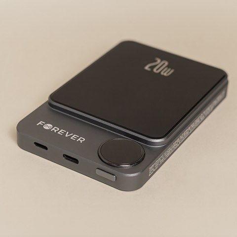 Forever power bank bezprzewodowy MATB-200 20W PD 5000 mAh magnetyczny czarny Forever power bank bezprzewodowy MATB-200 20W PD 5000 mAh magnetyczny czarny