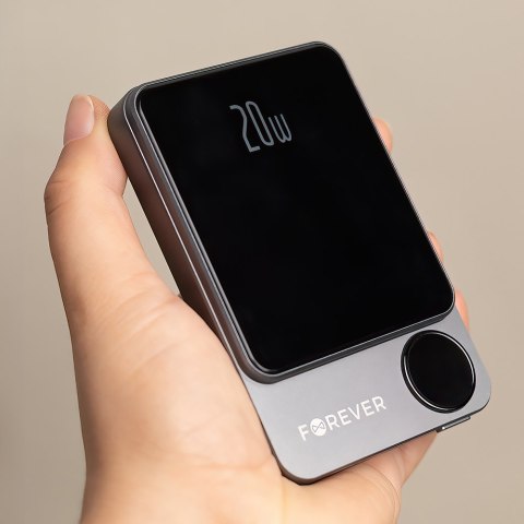 Forever power bank bezprzewodowy MATB-200 20W PD 5000 mAh magnetyczny czarny Forever power bank bezprzewodowy MATB-200 20W PD 5000 mAh magnetyczny czarny