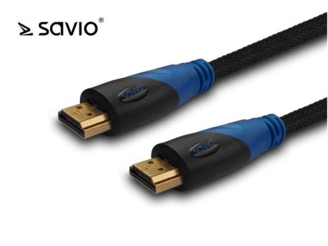 Kabel HDMI Savio CL-49 5m, oplot nylonowy, złote końcówki