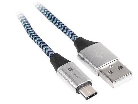 Kabel Tracer USB 2.0 Type-C A Male - C Male 1m czarno-niebieski