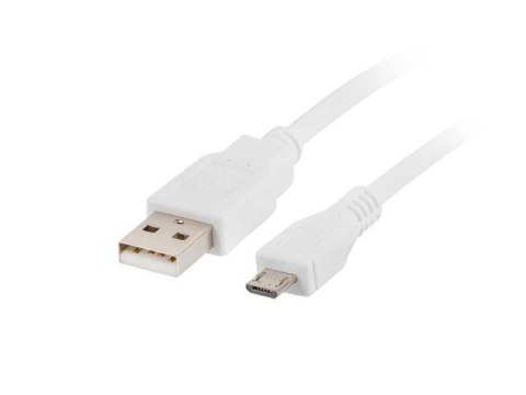 Kabel USB 2.0 Lanberg micro AM-MBM5P 1,8m biały