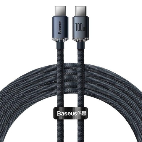 Kabel przewód USB-C PD 2.0 120cm Baseus Crystal CAJY000601 Quick Charge 3.0 5A z obsługą szybkiego ładowania 100W