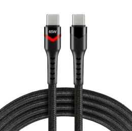 Kabel przewód USB-C PD RGB LED 1m everActive CBB-1PDR Power Delivery 3A z obsługą szybkiego ładowania 60W