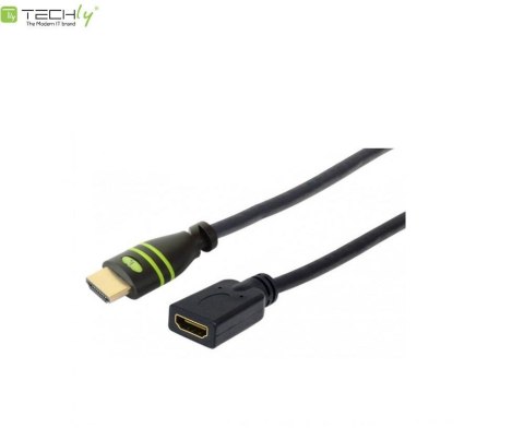 Przedłużacz HDMI Techly HDMI-HDMI M/F Ethernet 3D 4K, 5m, czarny