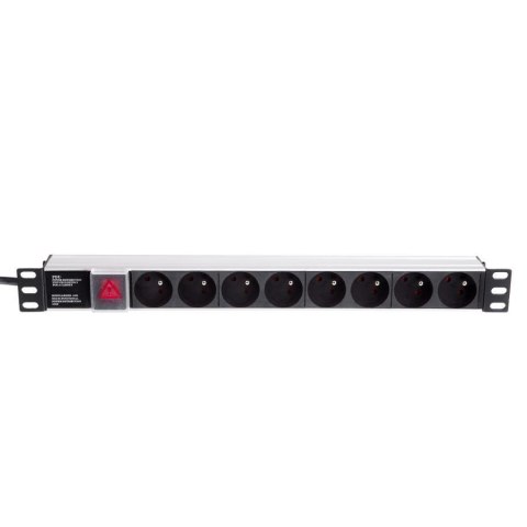 Listwa zasilająca PDU Netrack 19'' 1U, 230V/16A, 8xE, ALU