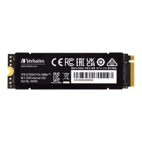 Dysk SSD Verbatim Vi7000G 4TB M.2 PCIe Gen4 NVME 2280 (7000/6400 MB/s)