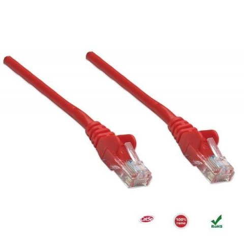 PatchCord 100% miedź Intellinet Cat.5e UTP, 0,5m, czerwony