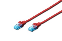 Patchcord DIGITUS UTP kat. 5e 3m PVC czerwony