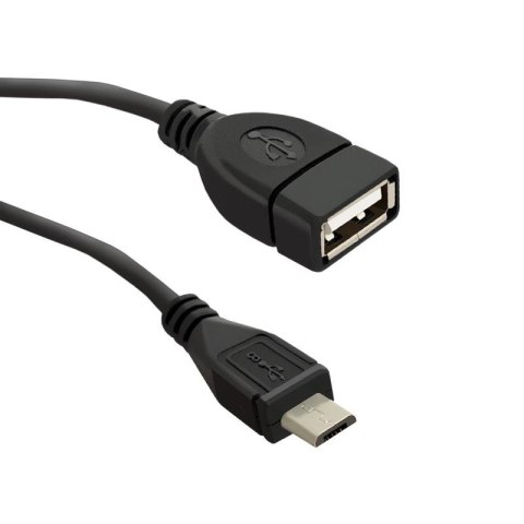 Kabel USB 2.0 Qoltec A żeński / micro USB Męski | 0,2m