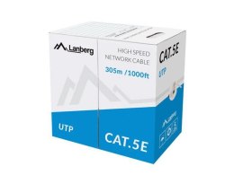 Kabel UTP Lanberg 100Mb/s 305m drut CCA zielony