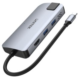 Unitek Hub USB-C 2x USB-A HDMI 4K RJ-45 PD 100W