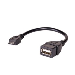 Kabel USB 2.0 Akyga AK-AD-09 USB A(F) - micro USB B(M) 0,15m OTG czarny